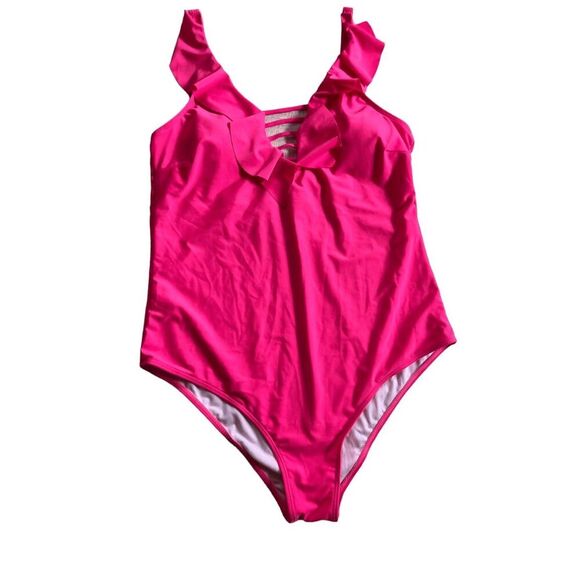 Secret-Slim Flutter-Sleeve Plus-Size One-Piece Swimsuit 2XL - Picture 2 of 5